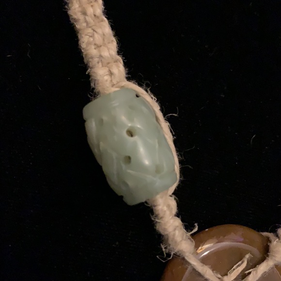 💚Handmade Hemp Jadeite Aventurine and Jasper stone pendant necklace💚 - Picture 3 of 3